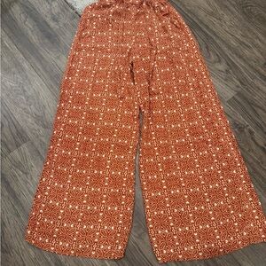 Patrons of Peace Terracotta Patterned Wide Leg Pants